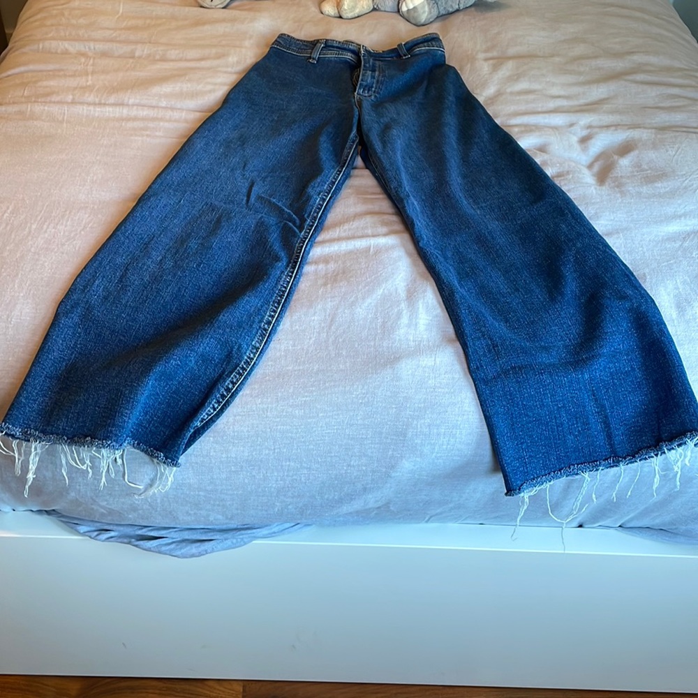 Zara dark denim wide leg